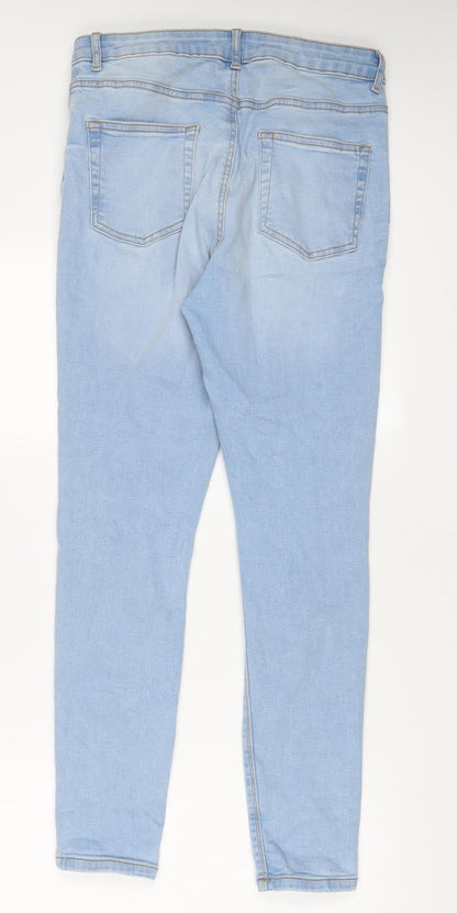 Denim & Co. Womens Blue Cotton Skinny Jeans Size 14 L29 in Regular Zip