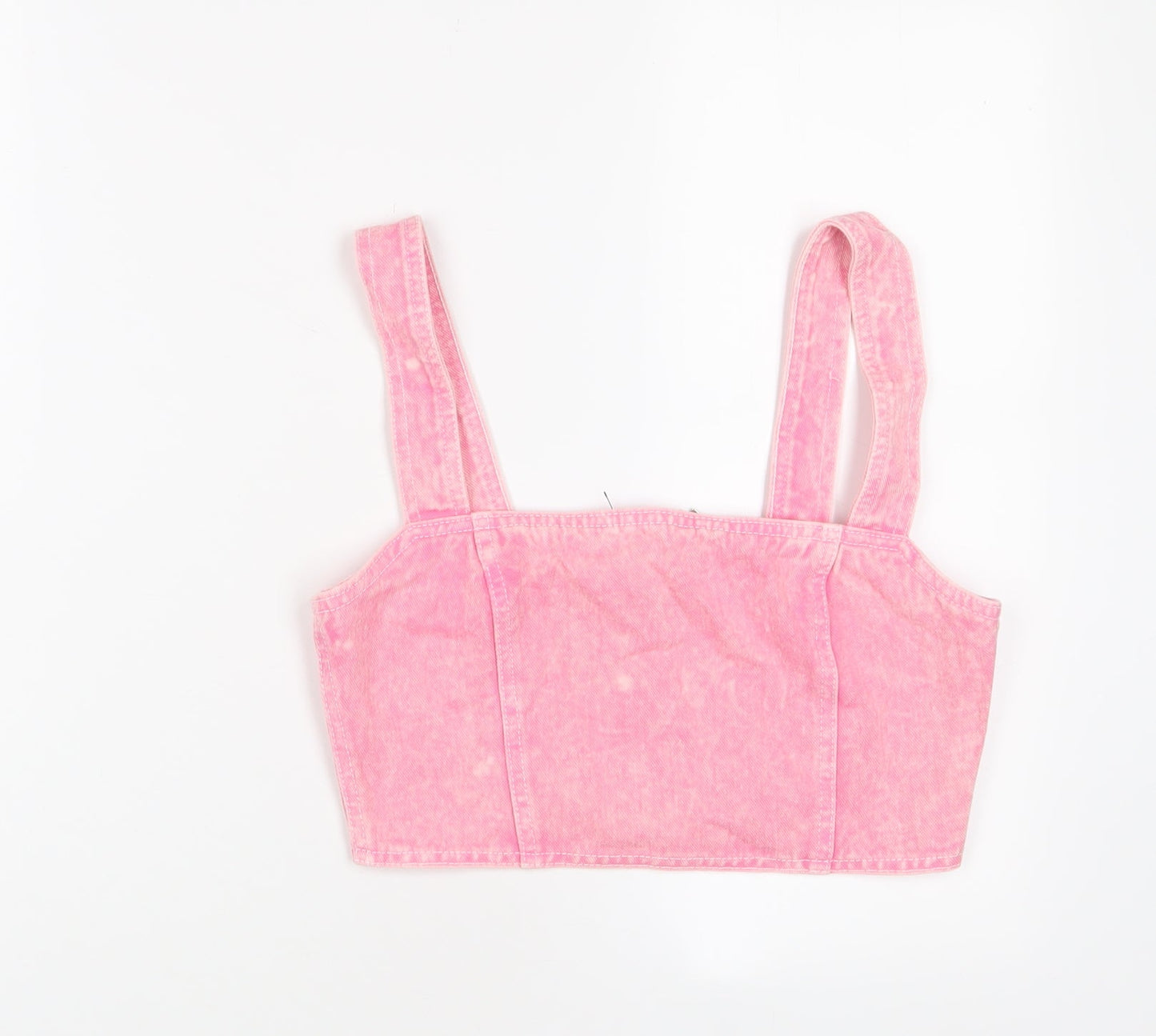 Nasty Gal Womens Pink Cotton Cropped Tank Size 8 Square Neck