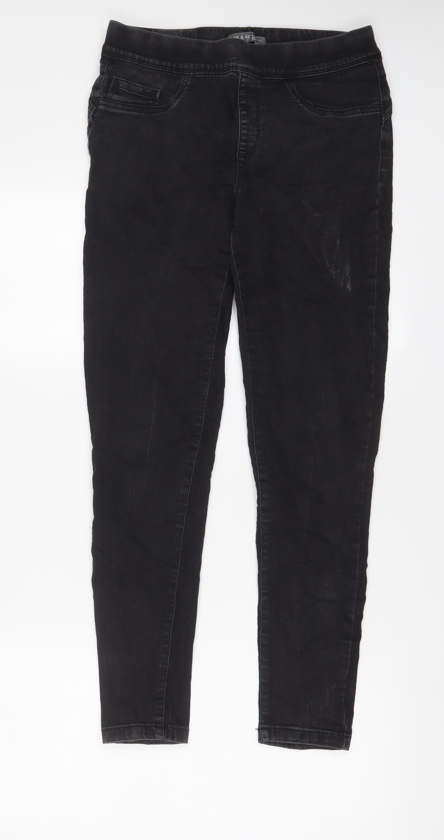 Denim & Co. Womens Grey Cotton Jegging Jeans Size 10 L28 in Regular