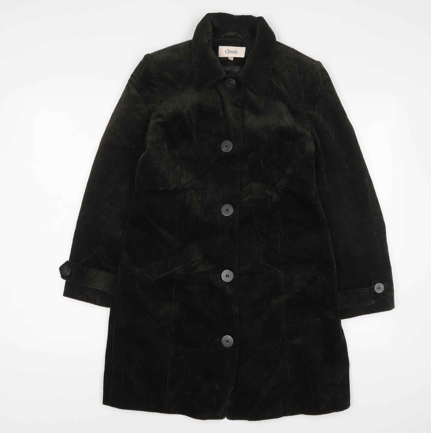 Womens UK Size 8 Classic Green Overcoat