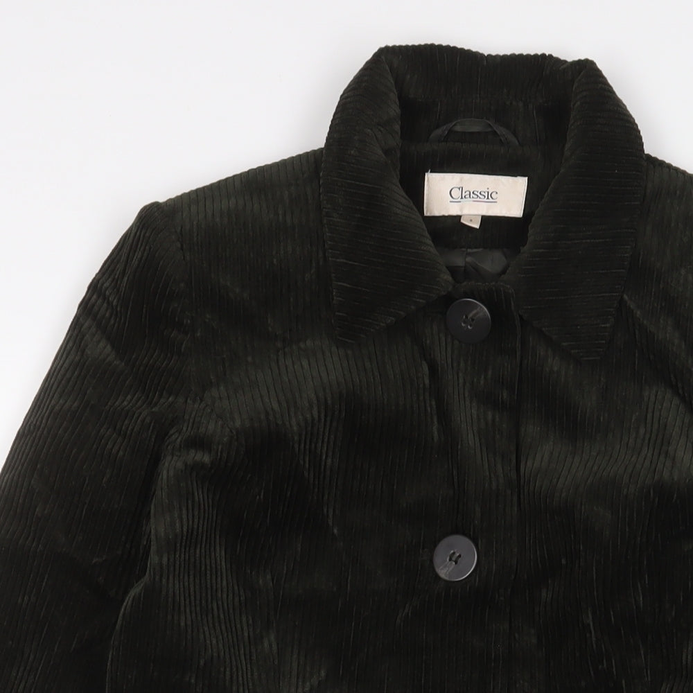 Womens UK Size 8 Classic Green Overcoat