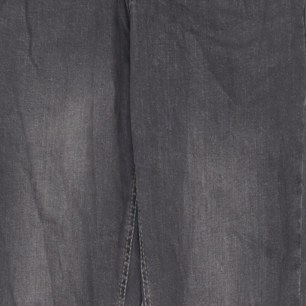 Denim & Co. Mens Grey Cotton Straight Jeans Size 32 in L32 in Regular Button