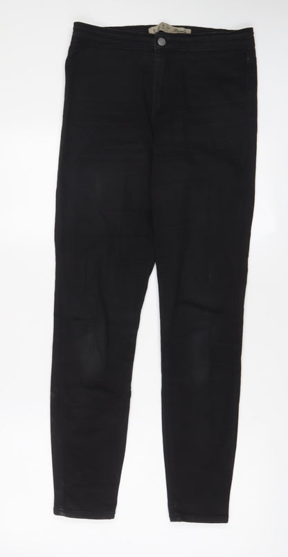 Denim & Co. Womens Black Cotton Skinny Jeans Size 12 L28 in Regular Zip