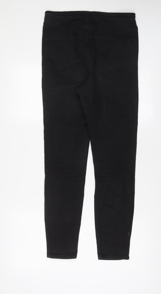 Denim & Co. Womens Black Cotton Skinny Jeans Size 12 L28 in Regular Zip