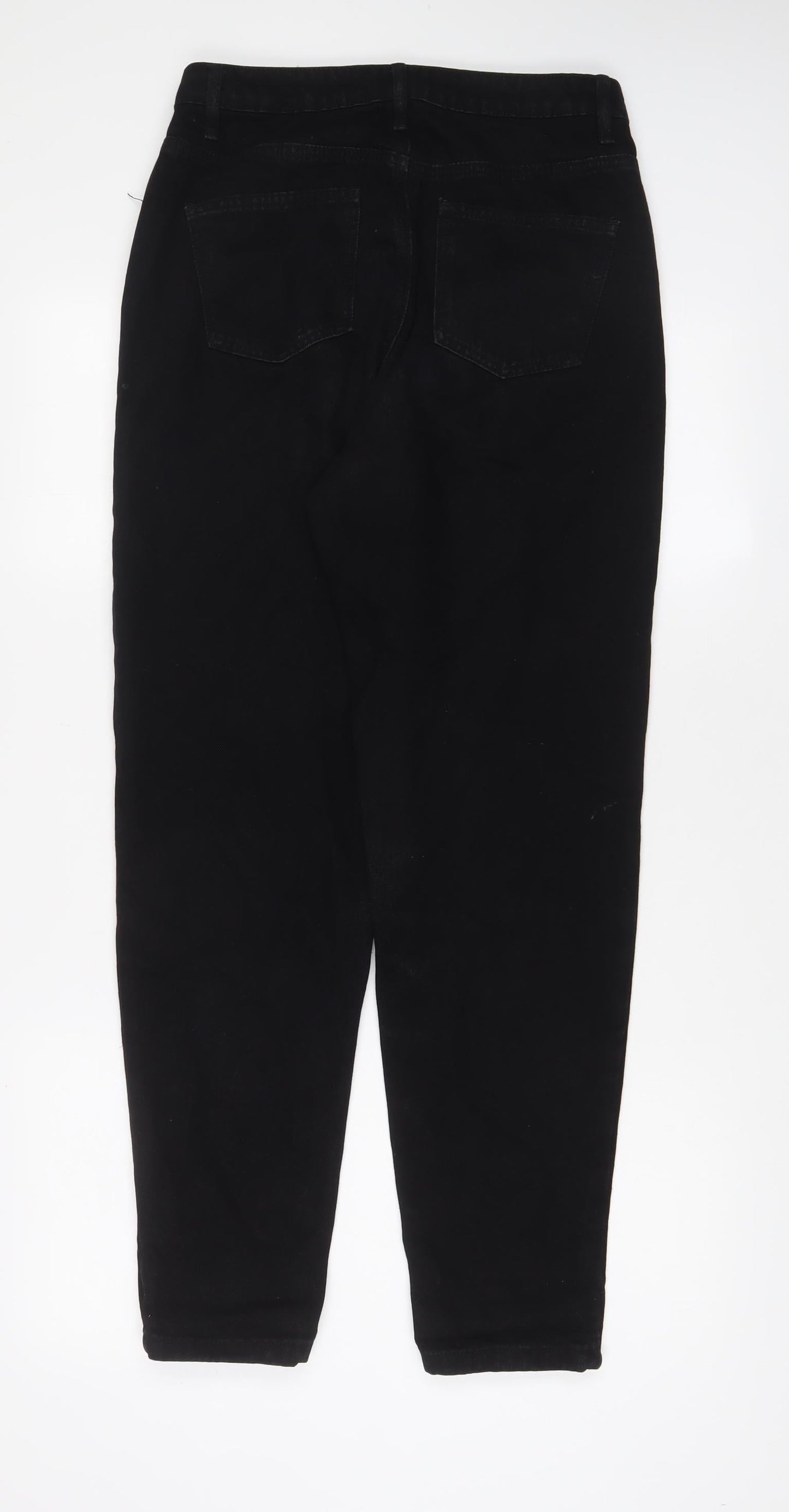 Missguided Womens Black Cotton Tapered Jeans Size 8 L29 in Regular Zip