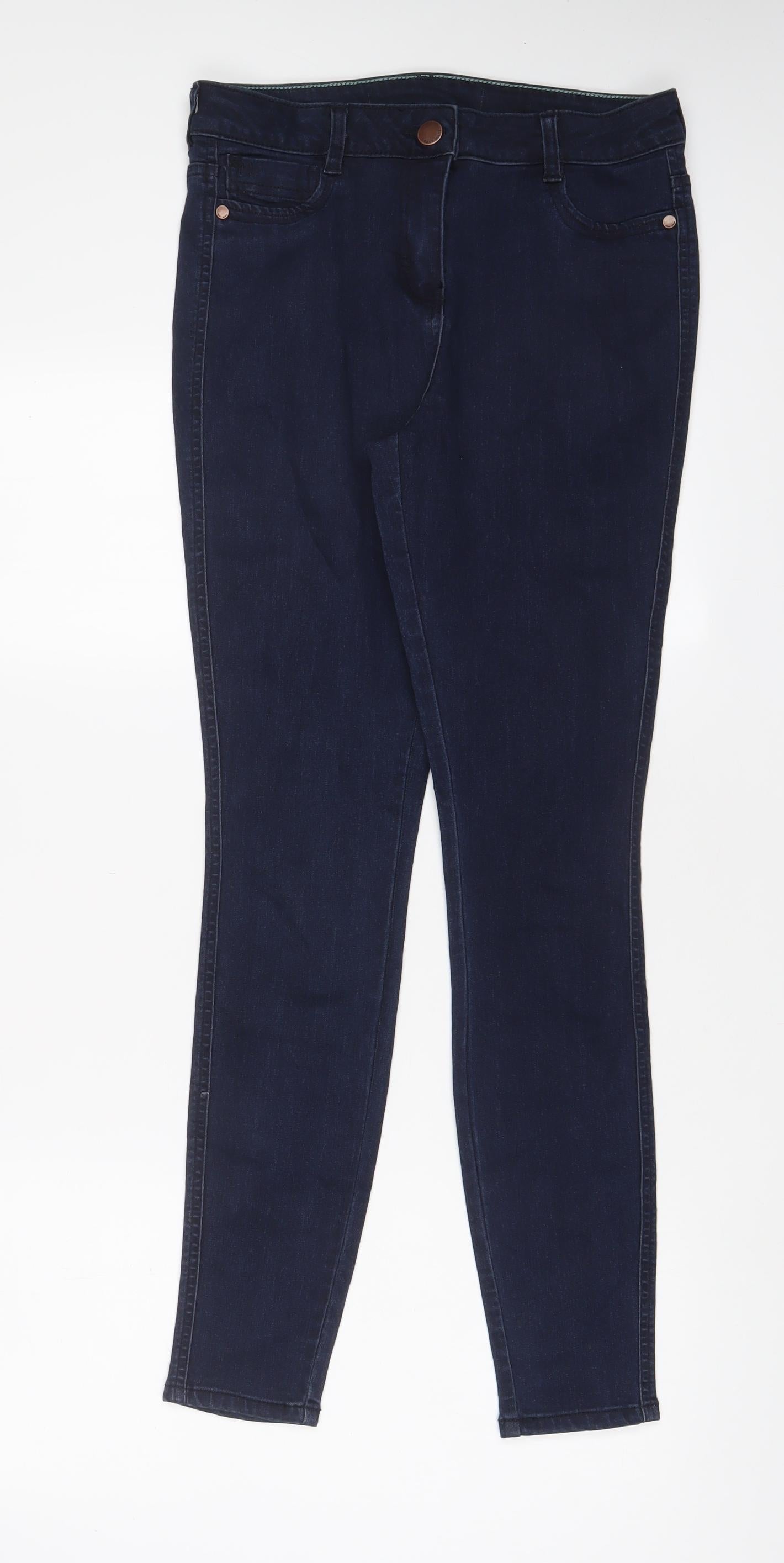 NEXT Womens Blue Cotton Skinny Jeans Size 30 in L29 in Regular Zip