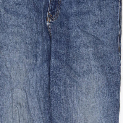 TU Mens Blue Cotton Straight Jeans Size 34 in L30 in Regular Zip - Short Leg, Pockets