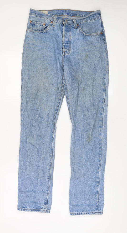 Levi's Womens Blue Cotton Straight Jeans Size 26 in L30 in Regular Zip