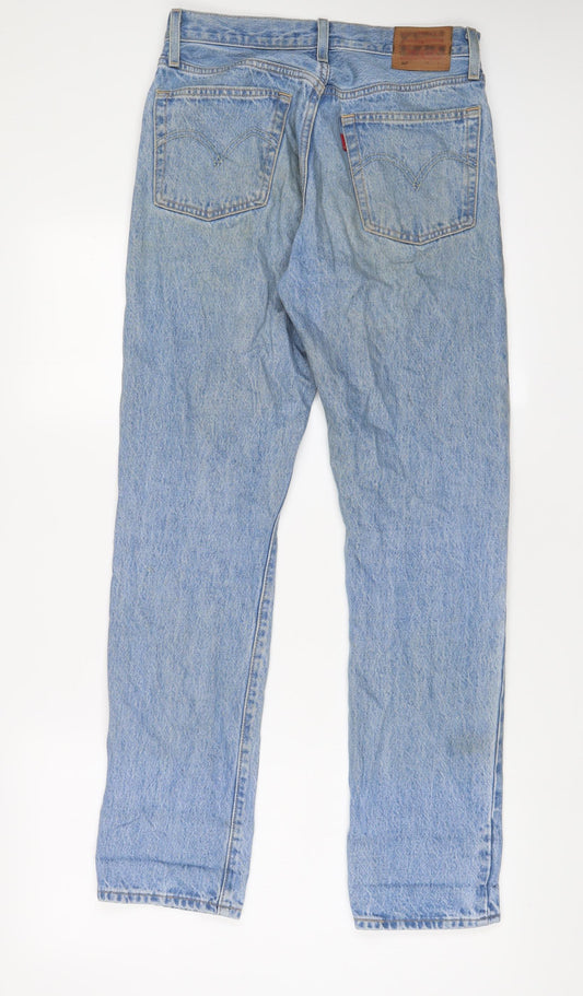 Levi's Womens Blue Cotton Straight Jeans Size 26 in L30 in Regular Zip
