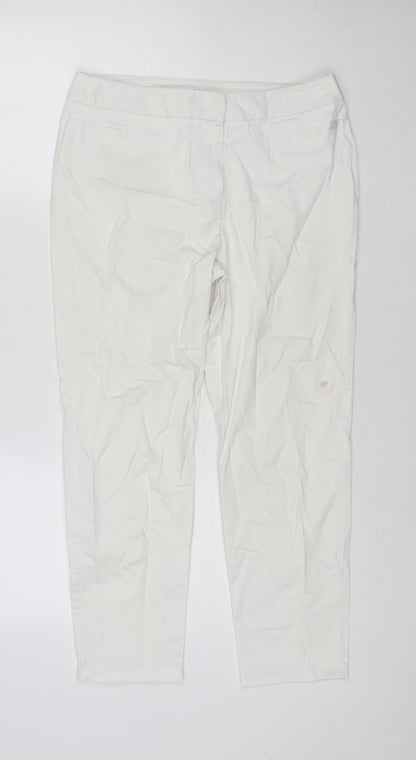 Womens UK Size 10 Marks and Spencer Regular Fit Chino White Trousers