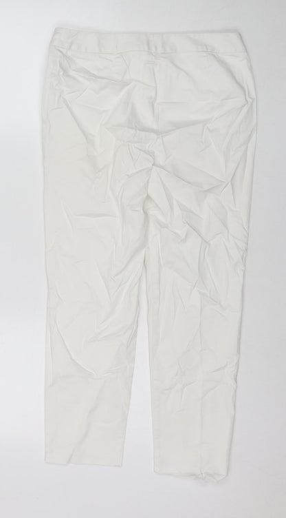 Womens UK Size 10 Marks and Spencer Regular Fit Chino White Trousers