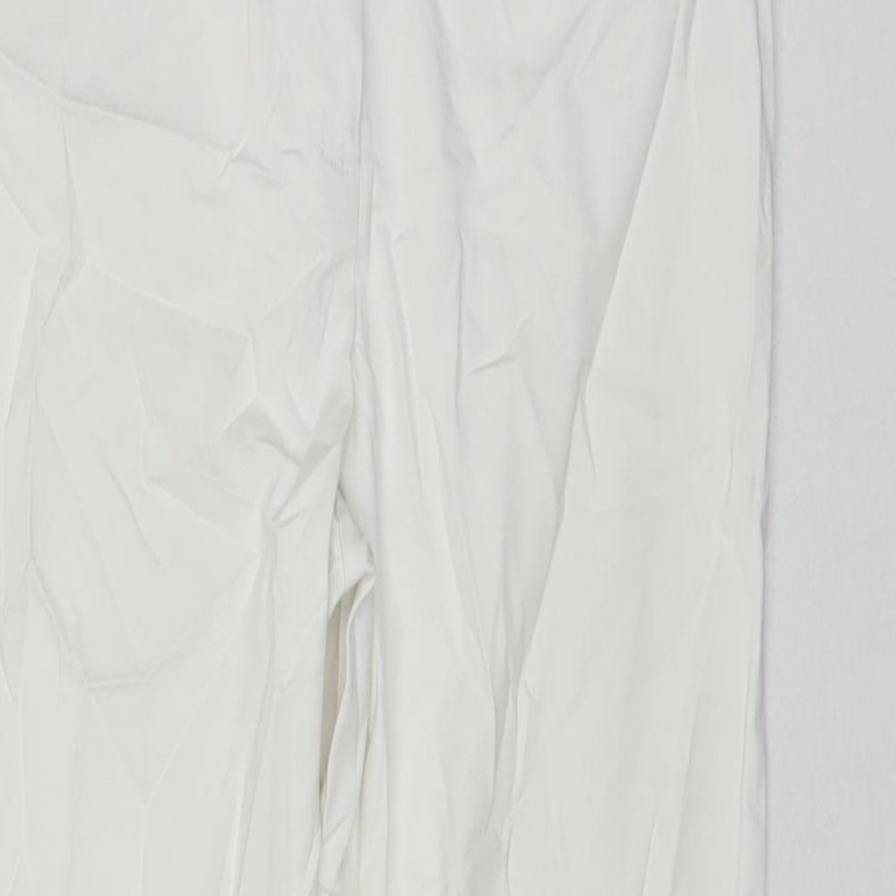 Womens UK Size 10 Marks and Spencer Regular Fit Chino White Trousers