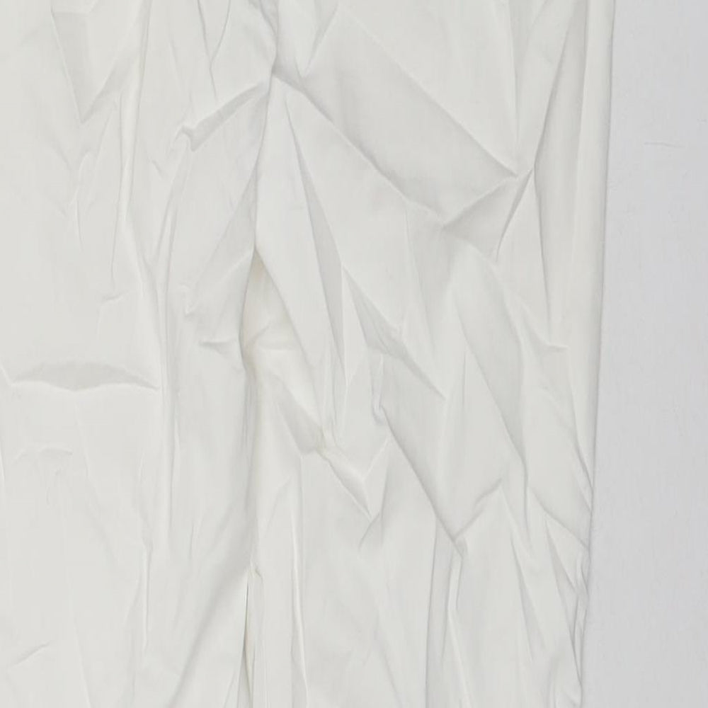 Womens UK Size 10 Marks and Spencer Regular Fit Chino White Trousers
