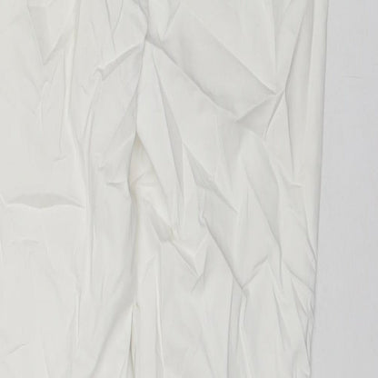 Womens UK Size 10 Marks and Spencer Regular Fit Chino White Trousers