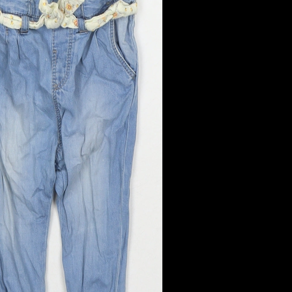 Zara Girls Blue Cotton Jogger Jeans Size 6-9 Months Pullover