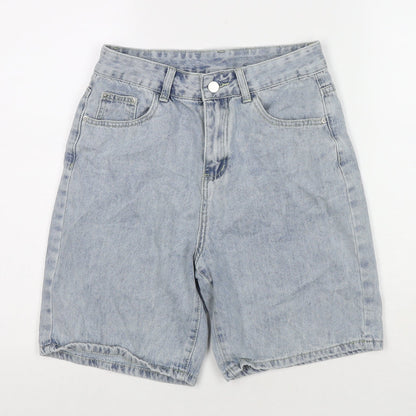 SY Jeans Womens Blue Polyester Blend Boyfriend Shorts Size M L7 in Regular Zip