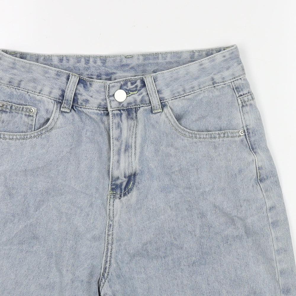 SY Jeans Womens Blue Polyester Blend Boyfriend Shorts Size M L7 in Regular Zip