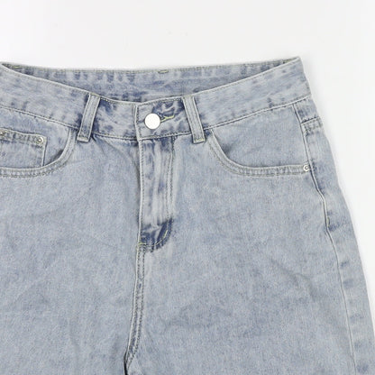 SY Jeans Womens Blue Polyester Blend Boyfriend Shorts Size M L7 in Regular Zip
