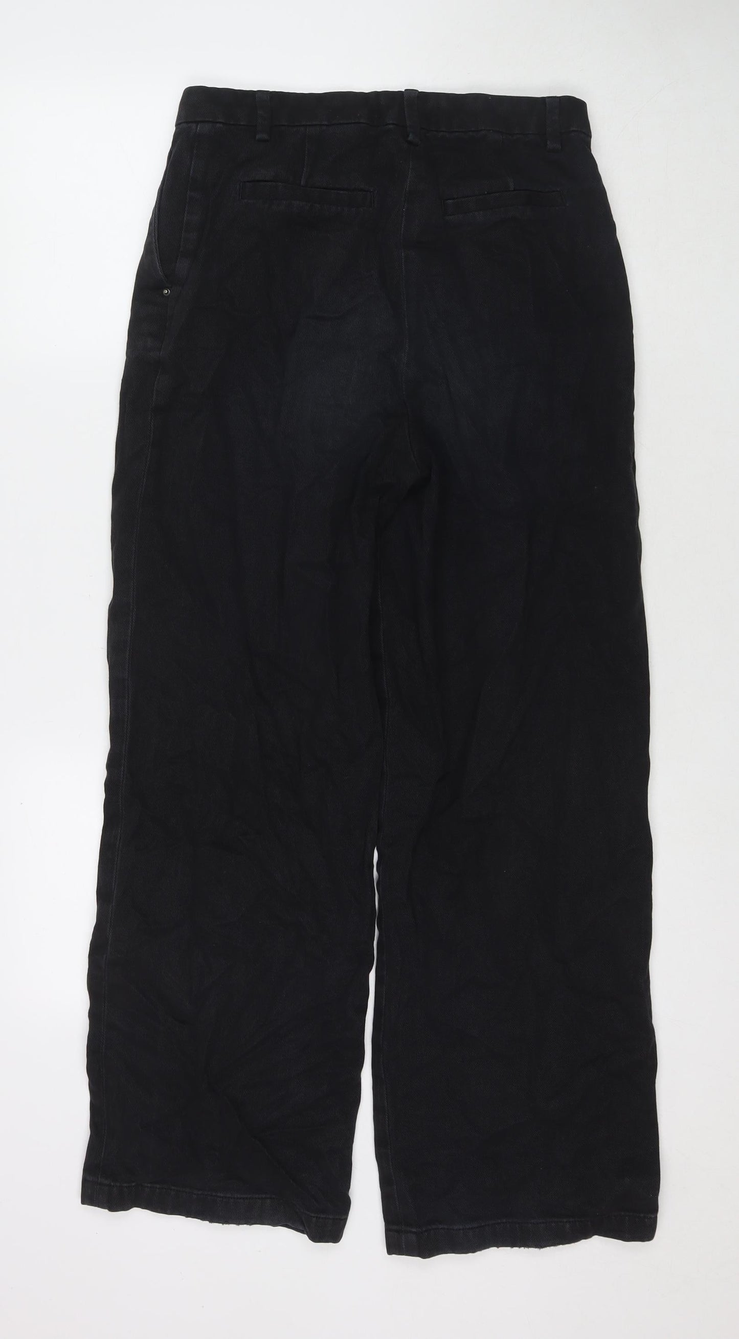 NEXT Womens Black Cotton Straight Jeans Size 10 L28 in Regular Zip