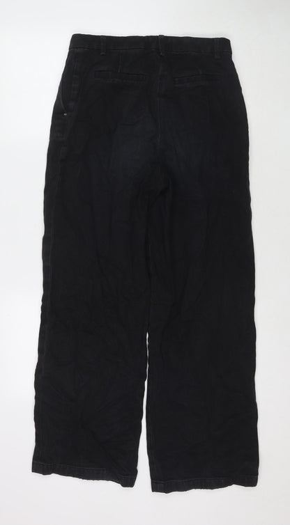 NEXT Womens Black Cotton Straight Jeans Size 10 L28 in Regular Zip