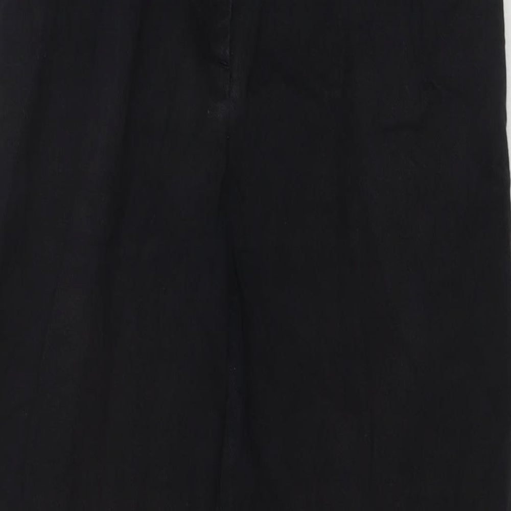 NEXT Womens Black Cotton Straight Jeans Size 10 L28 in Regular Zip