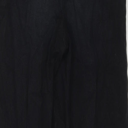 NEXT Womens Black Cotton Straight Jeans Size 10 L28 in Regular Zip