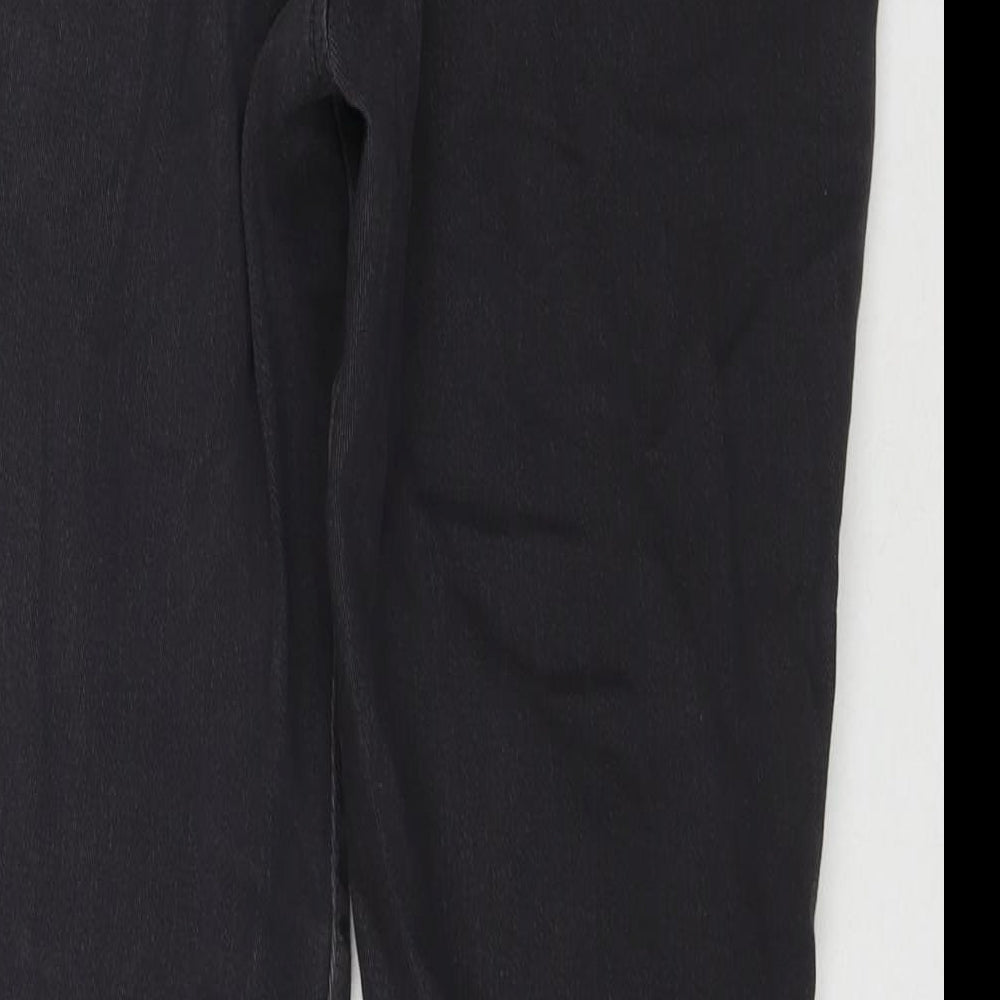 Denim & Co. Womens Black Polyester Blend Straight Jeans Size 34 in L30 in Regular Zip