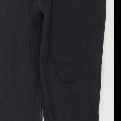 Denim & Co. Womens Black Polyester Blend Straight Jeans Size 34 in L30 in Regular Zip