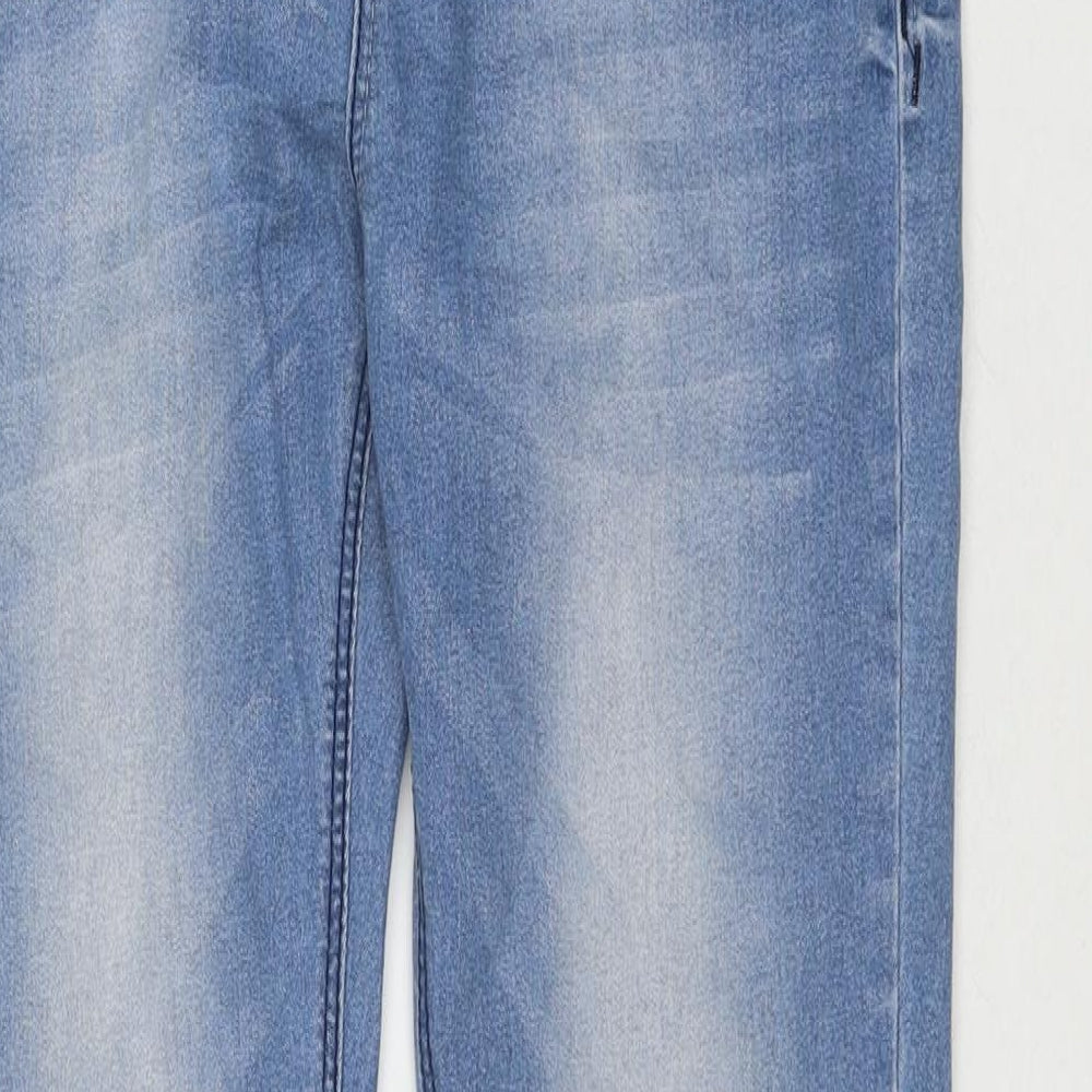 Denim & Co. Womens Blue Cotton Cropped Jeans Size 32 in L24 in Regular Zip