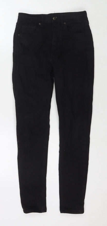 Topshop Womens Black Polyester Blend Skinny Jeans Size 26 in L30 in Regular Zip