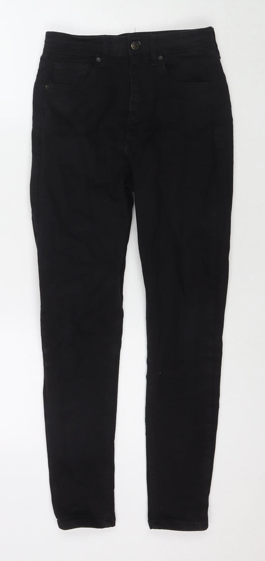 Topshop Womens Black Polyester Blend Skinny Jeans Size 26 in L30 in Regular Zip