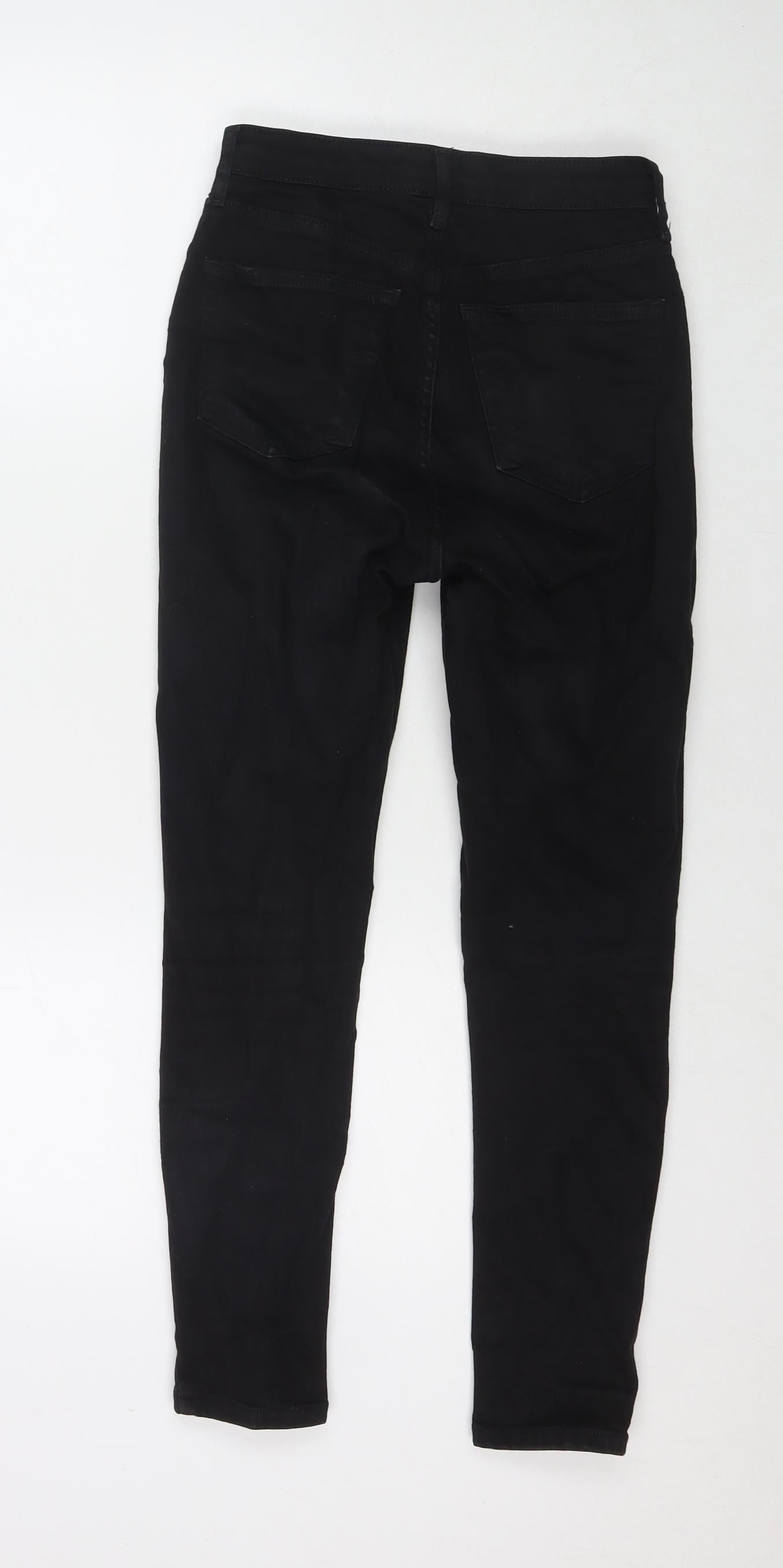Topshop Womens Black Polyester Blend Skinny Jeans Size 26 in L30 in Regular Zip
