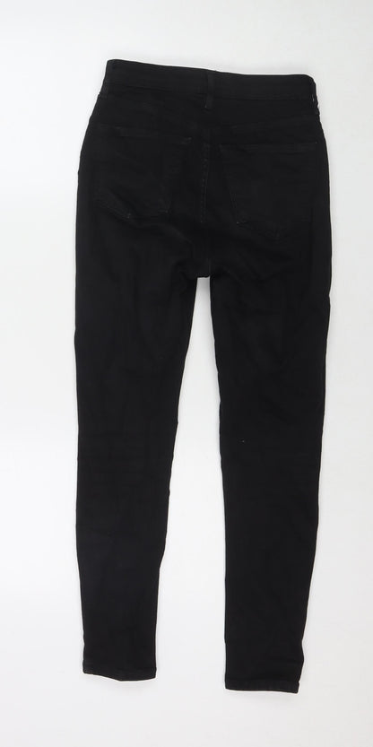 Topshop Womens Black Polyester Blend Skinny Jeans Size 26 in L30 in Regular Zip
