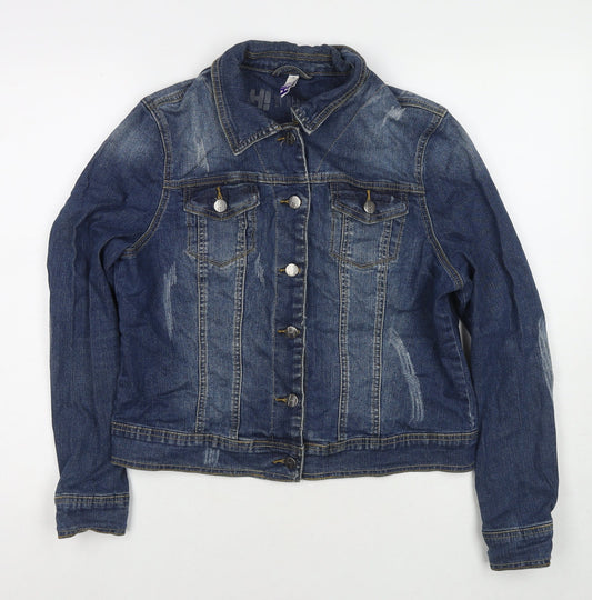 Henry Holland Womens Blue Jacket Size 16 Button