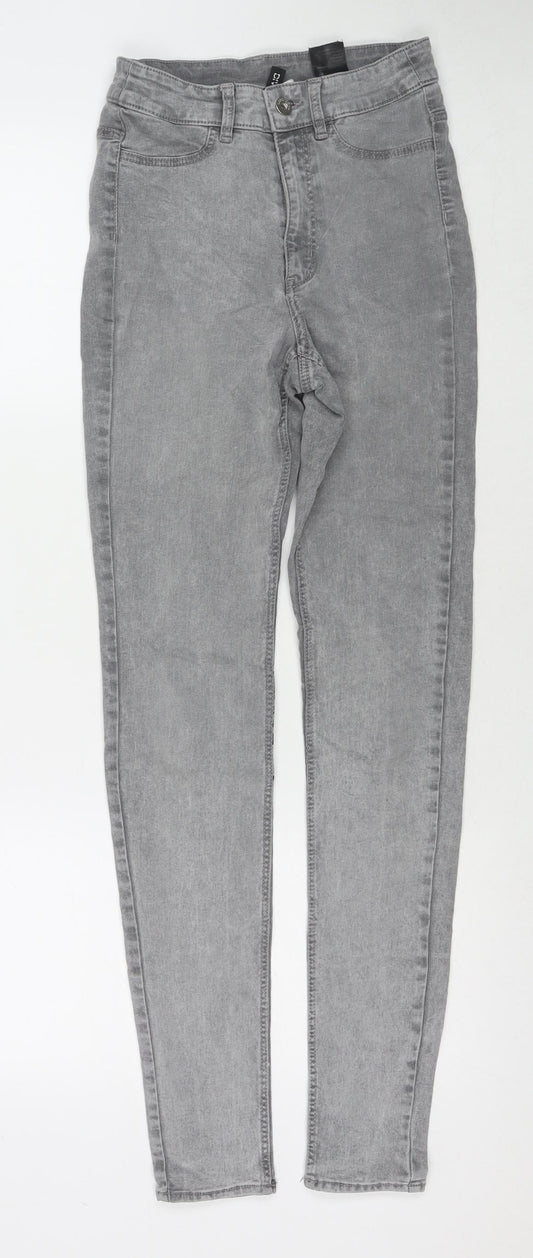 Divided by H&M Womens Grey Cotton Skinny Jeans Size 8 L30 in Regular Zip