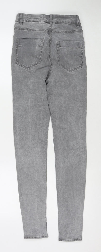 Divided by H&M Womens Grey Cotton Skinny Jeans Size 8 L30 in Regular Zip