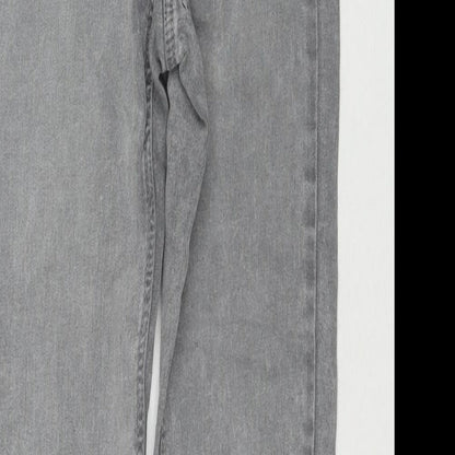 Divided by H&M Womens Grey Cotton Skinny Jeans Size 8 L30 in Regular Zip