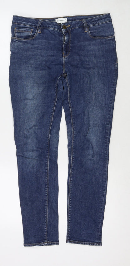 Womens UK Size 10 Warehouse Regular Fit Skinny Blue Jeans