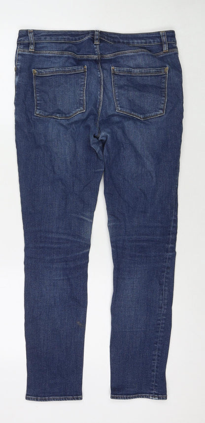 Womens UK Size 10 Warehouse Regular Fit Skinny Blue Jeans
