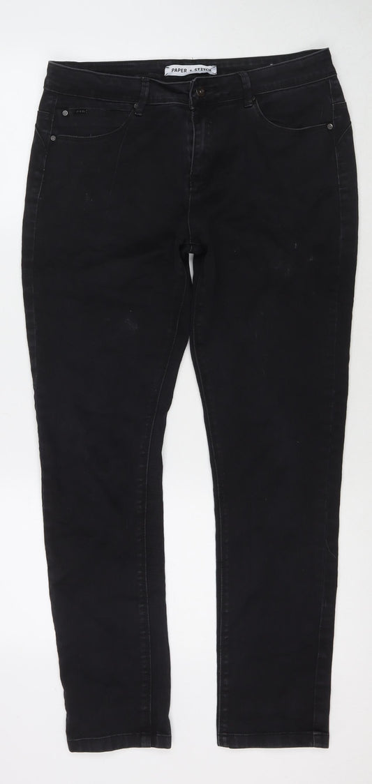 Paper + Stitch Womens Black Cotton Skinny Jeans Size 32 in L30 in Regular Zip