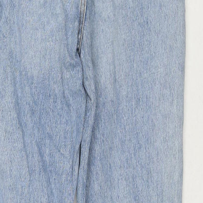 Denim & Co. Womens Blue Cotton Straight Jeans Size 14 L30 in Regular Zip