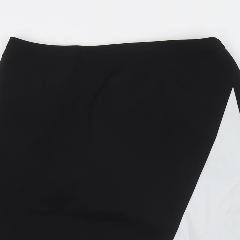 Kaleidoscope Womens Black Polyester Straight & Pencil Skirt Size 14 Zip - Colourblock Pattern