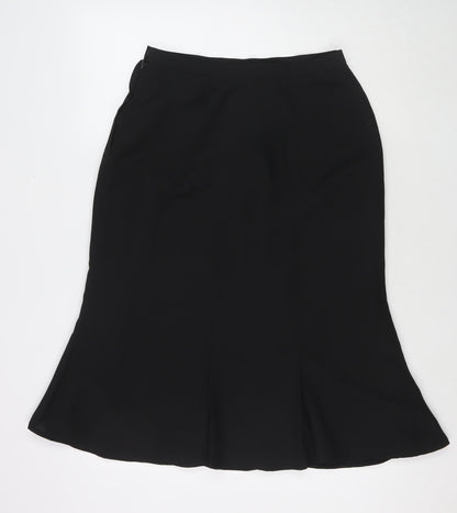 Marjorie Elizabeth Womens Black Polyester Trumpet Skirt Size 30 in Zip