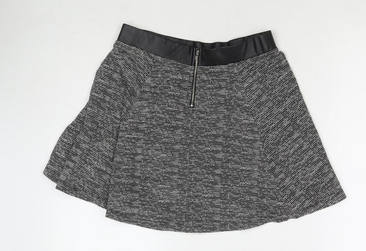 Divided by H&M Womens Black Cotton Pleated Skirt Size S Zip