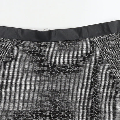 Divided by H&M Womens Black Cotton Pleated Skirt Size S Zip