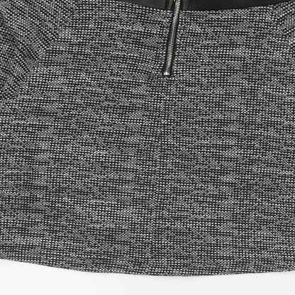 Divided by H&M Womens Black Cotton Pleated Skirt Size S Zip