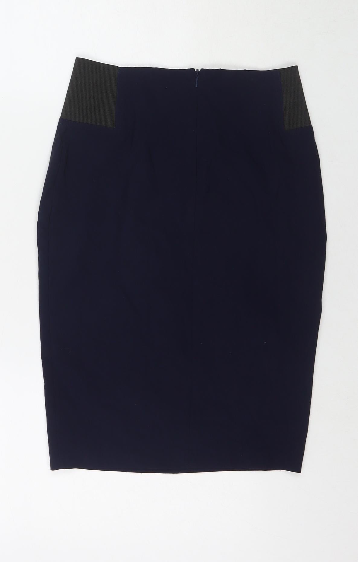 ASOS Womens Blue Polyester Bandage Skirt Size 8 Zip
