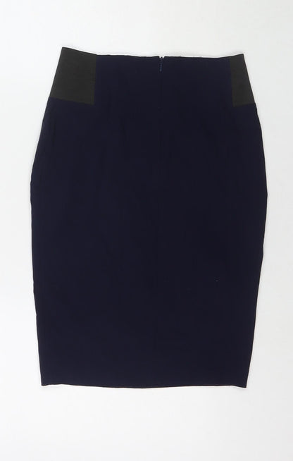 ASOS Womens Blue Polyester Bandage Skirt Size 8 Zip