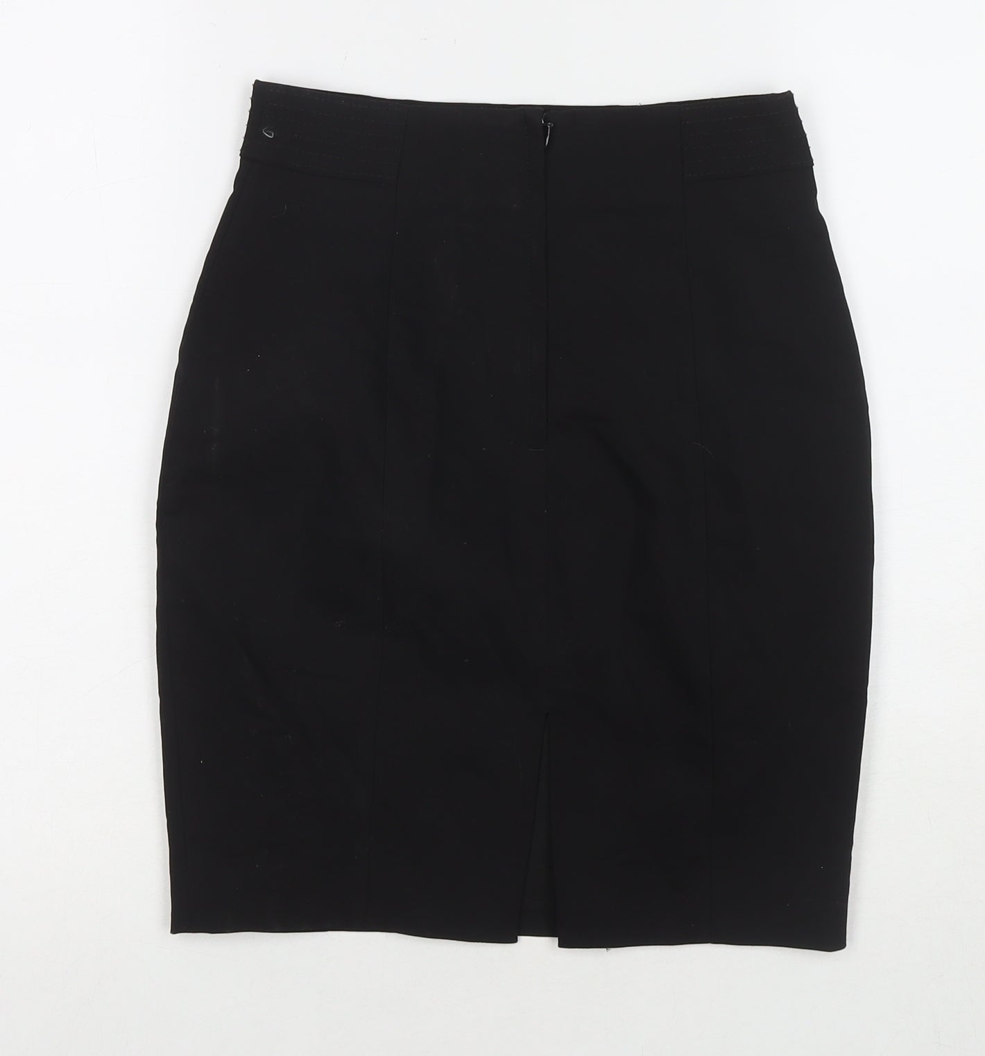 H&M Womens Black Polyester A-Line Skirt Size 6 Zip