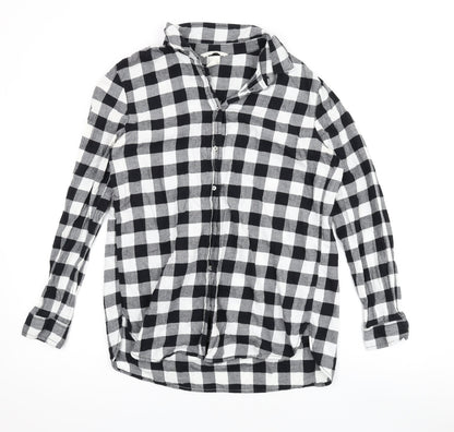 Womens UK Size 8 H&M Black Basic Button-Up